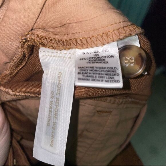 Loft 4P Linen Blend Trouser Brown Pants Lagenlook - Picture 9 of 9